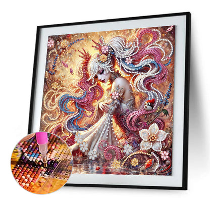 Curly-Haired Girl - Special Shaped Drill Diamond Painting 30*30CM