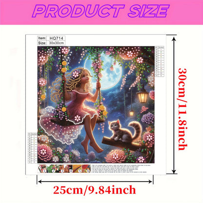 Swinging Girl - Special Shaped Drill Diamond Painting 30*30CM
