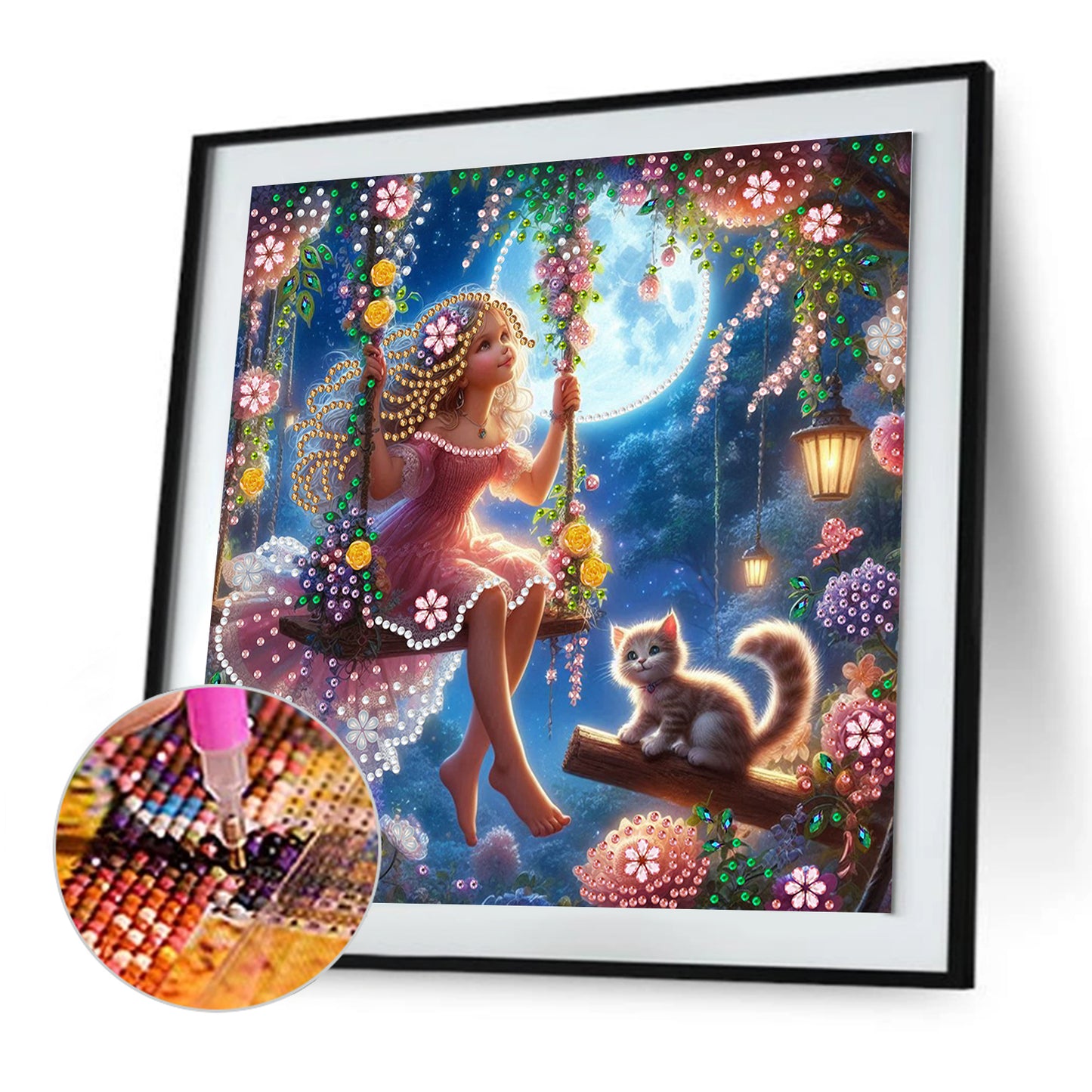 Swinging Girl - Special Shaped Drill Diamond Painting 30*30CM