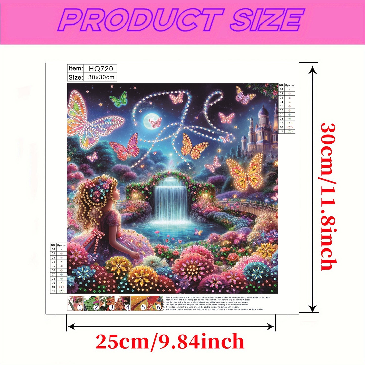 Flower Garden Butterfly Girl - Special Shaped Drill Diamond Painting 30*30CM