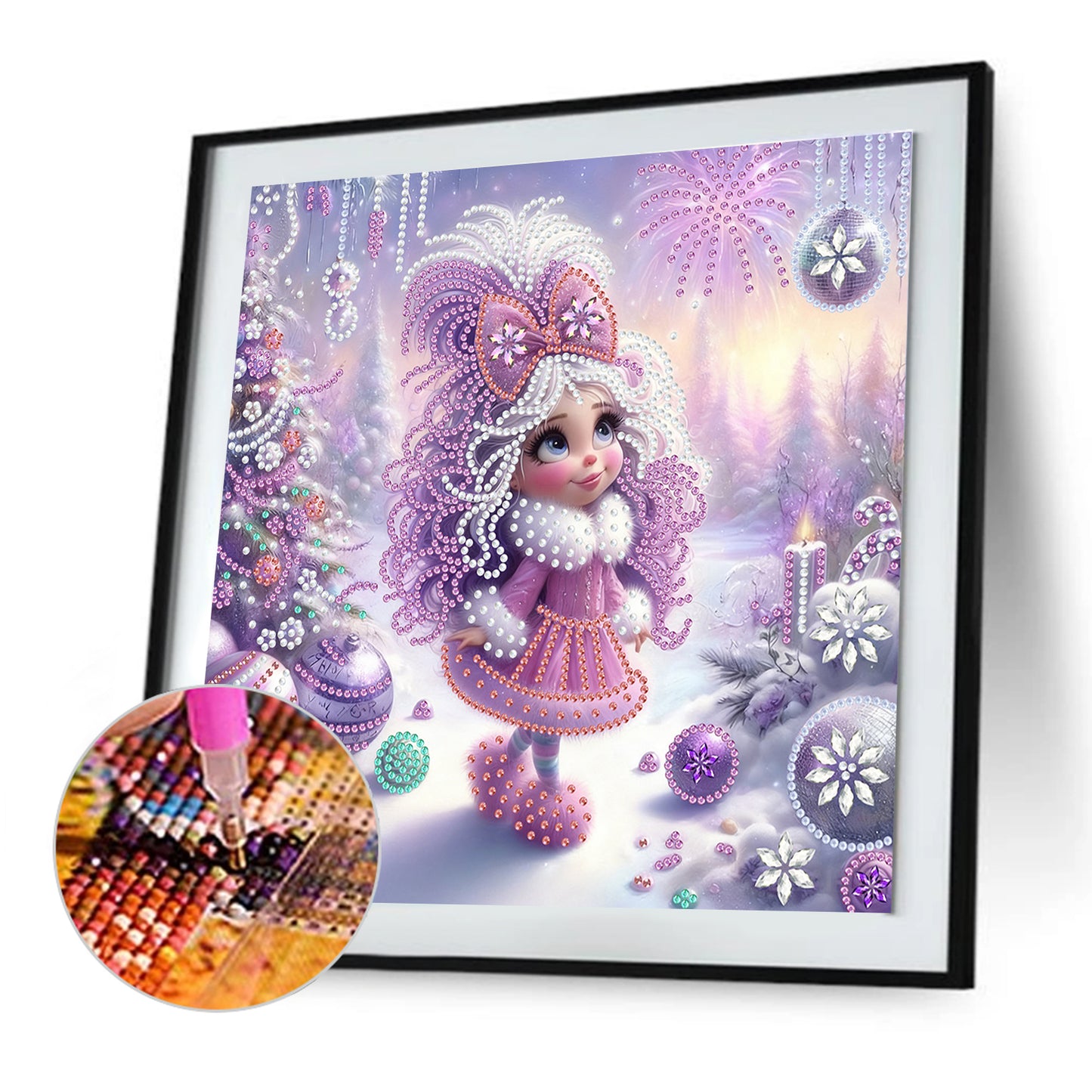 Winter Girl - Special Shaped Drill Diamond Painting 30*30CM