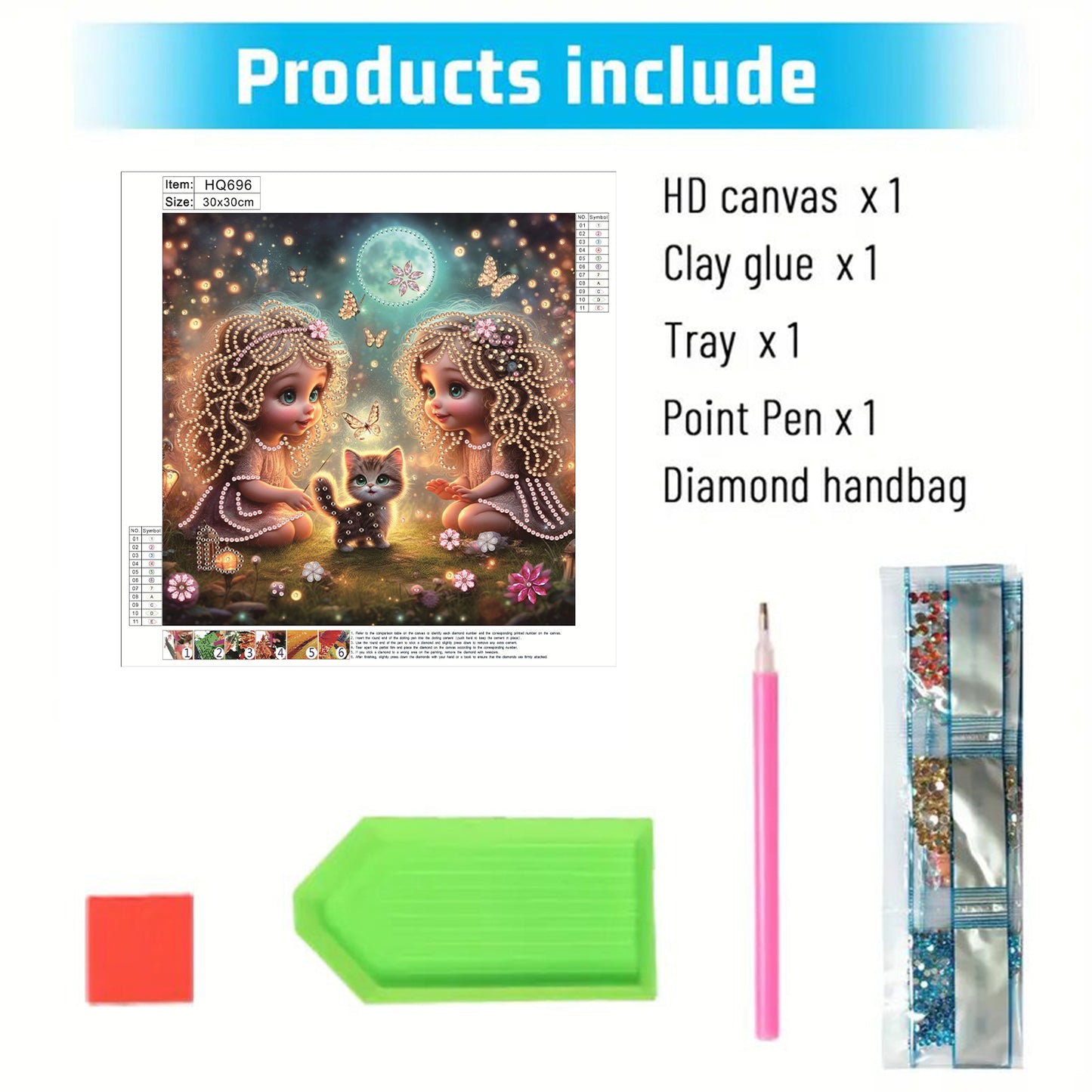Twin Girls - Special Shaped Drill Diamond Painting 30*30CM