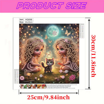 Twin Girls - Special Shaped Drill Diamond Painting 30*30CM