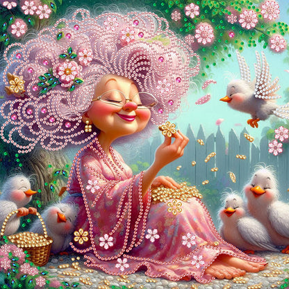 Cute Grandma - Special Shaped Drill Diamond Painting 30*30CM