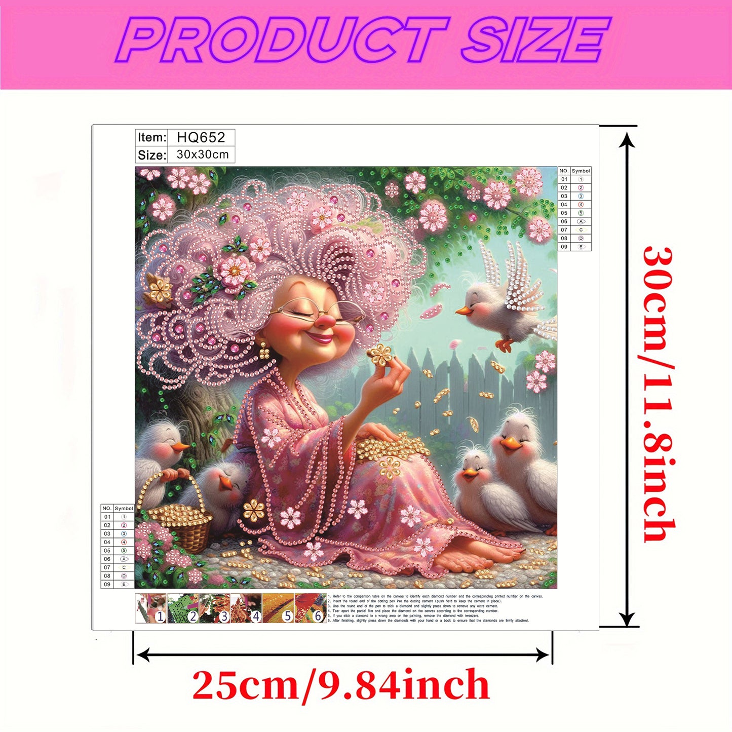 Cute Grandma - Special Shaped Drill Diamond Painting 30*30CM