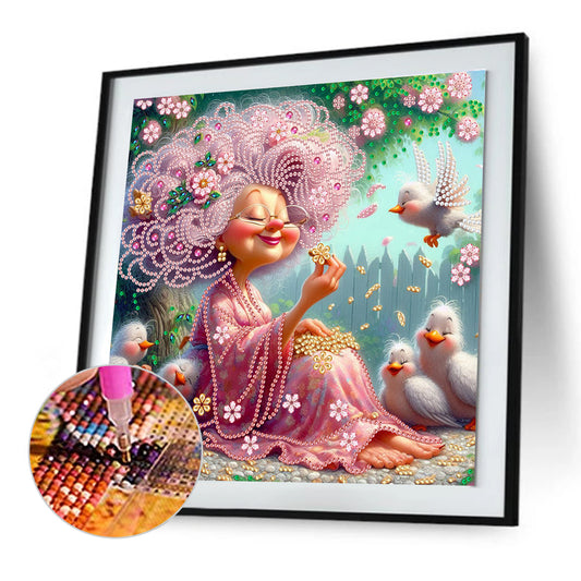 Cute Grandma - Special Shaped Drill Diamond Painting 30*30CM