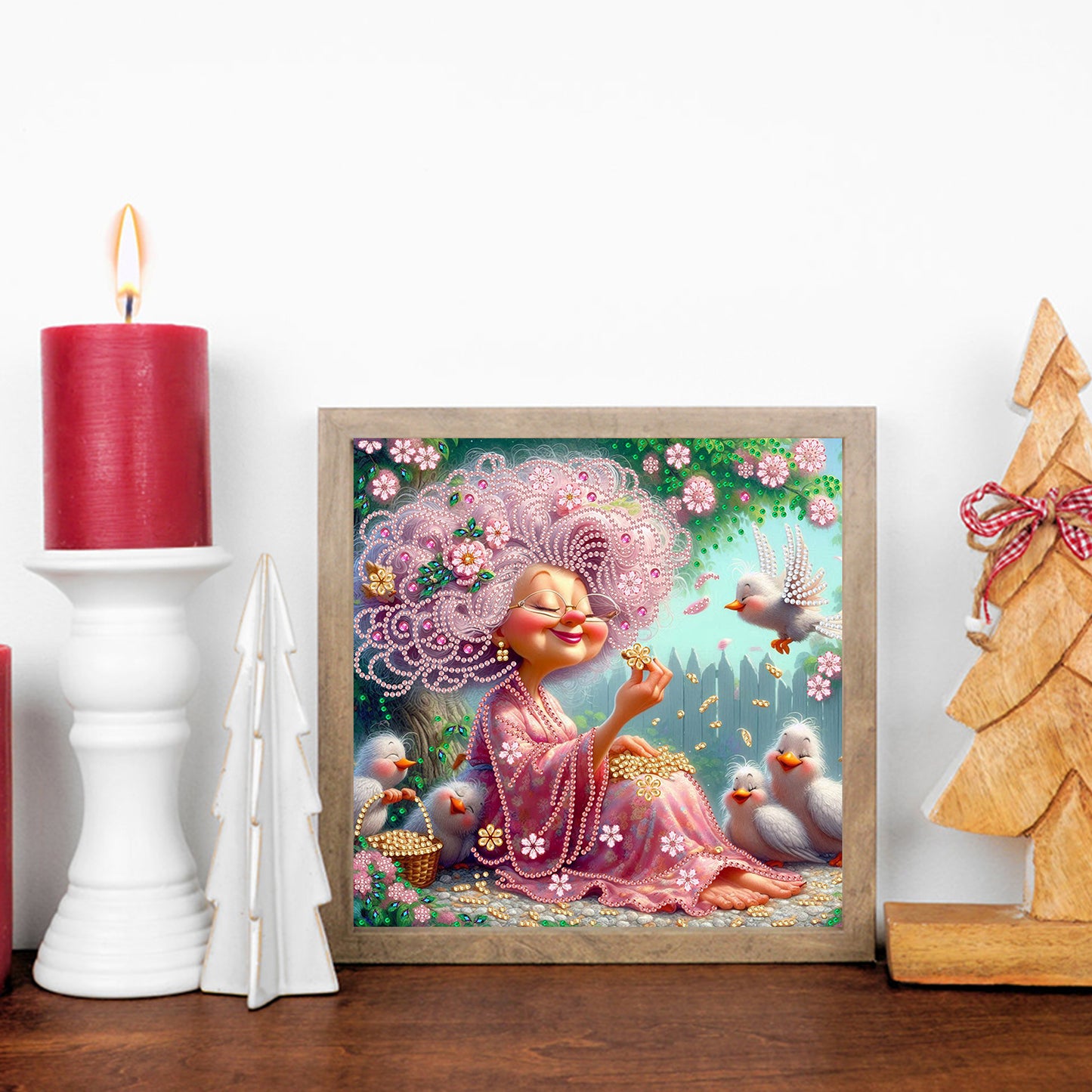 Cute Grandma - Special Shaped Drill Diamond Painting 30*30CM