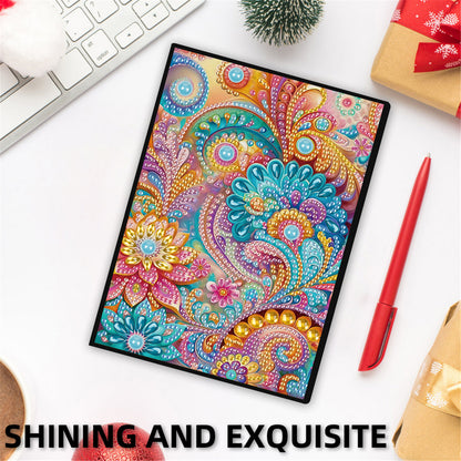 2pcs Flowers Partial DIY 50 Pages A5 Diamond Painting Notebook for Study Home