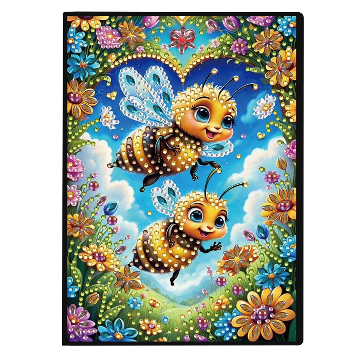 2pcs Bee Partial DIY 50 Pages A5 Diamond Painting Notebook for Study Drawing