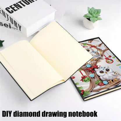 2pcs Animals Partial DIY 50 Pages A5 Diamond Painting Notebook for Study Home