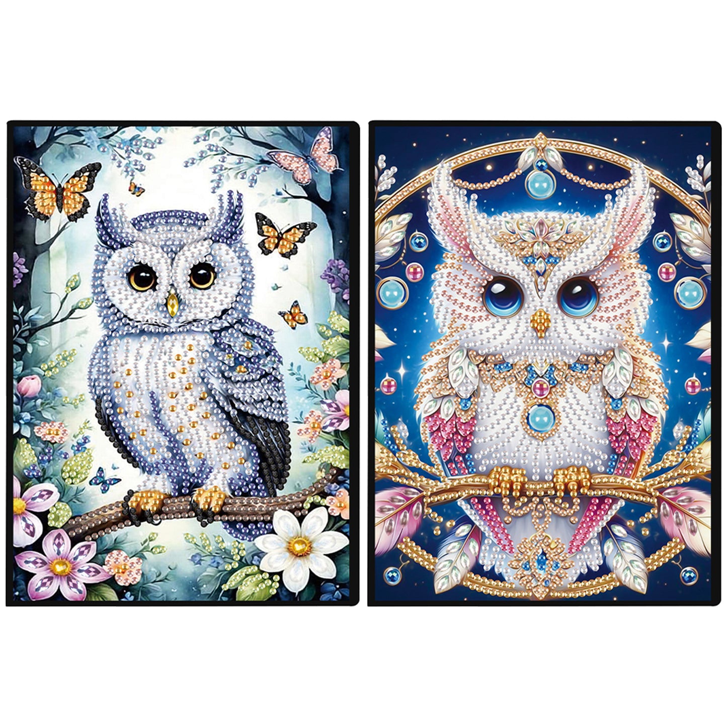 2pcs Owl Partial DIY 50 Pages A5 Diamond Painting Notebook for Study Drawing