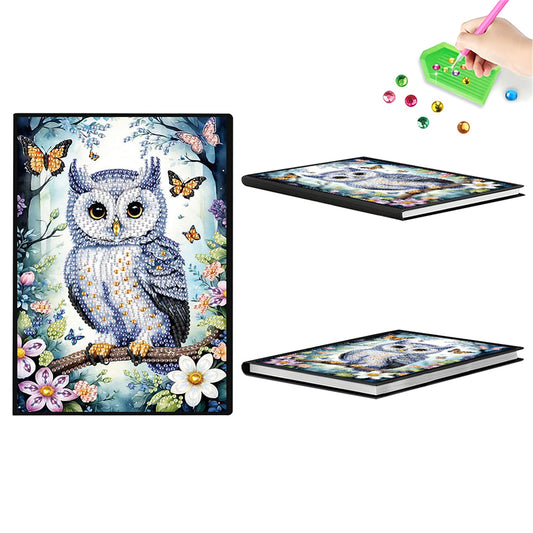 2pcs Owl Partial DIY 50 Pages A5 Diamond Painting Notebook for Study Drawing