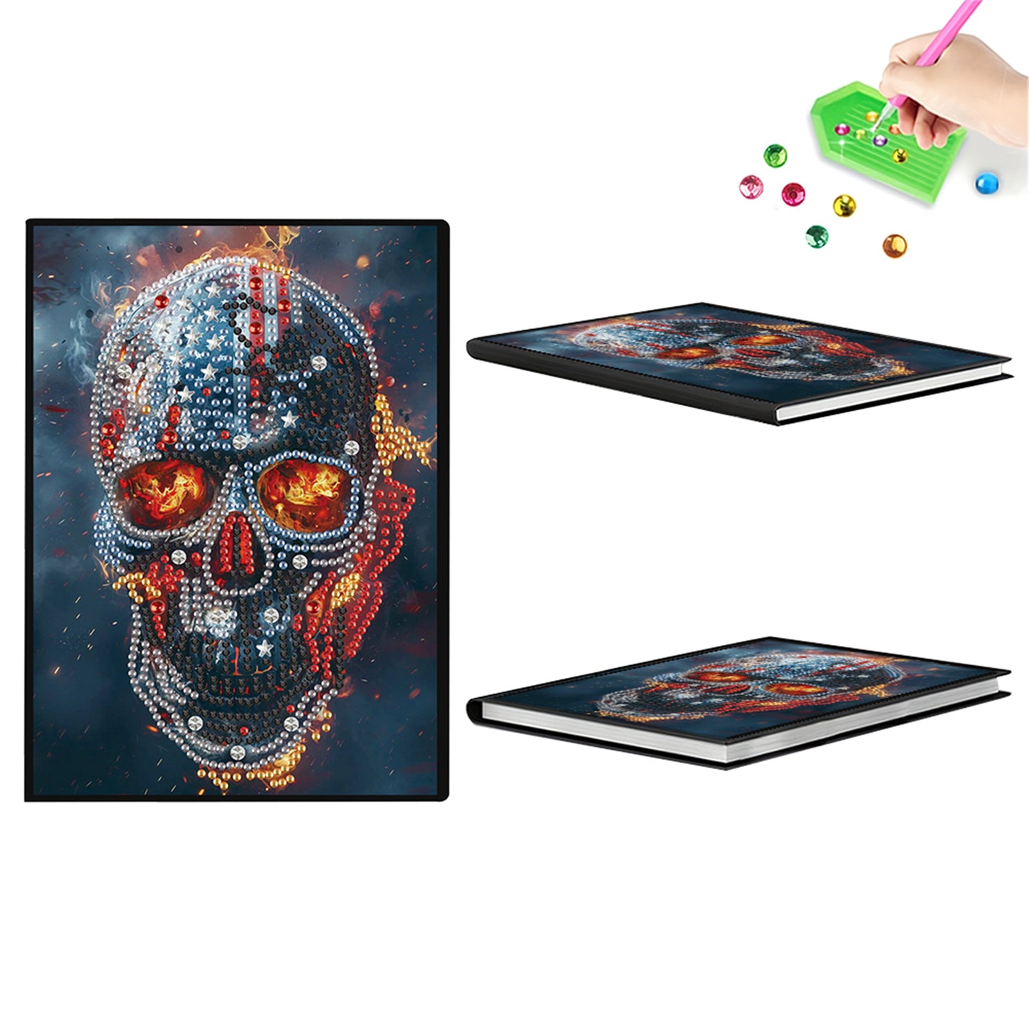 2pcs Human Head Partial DIY 50 Pages A5 Diamond Painting Notebook for Study Home