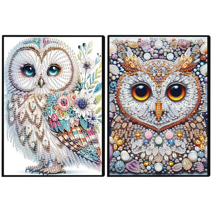 2pcs Owl Partial DIY 50 Pages A5 Diamond Painting Notebook for Study Drawing