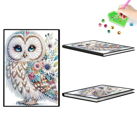 2pcs Owl Partial DIY 50 Pages A5 Diamond Painting Notebook for Study Drawing