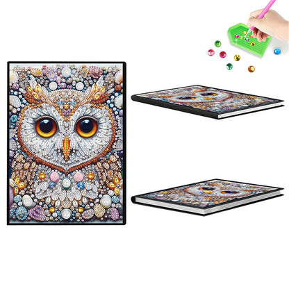 2pcs Owl Partial DIY 50 Pages A5 Diamond Painting Notebook for Study Drawing