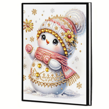 2pcs Snowman Partial DIY 50 Pages A5 Diamond Painting Notebook for Study Home
