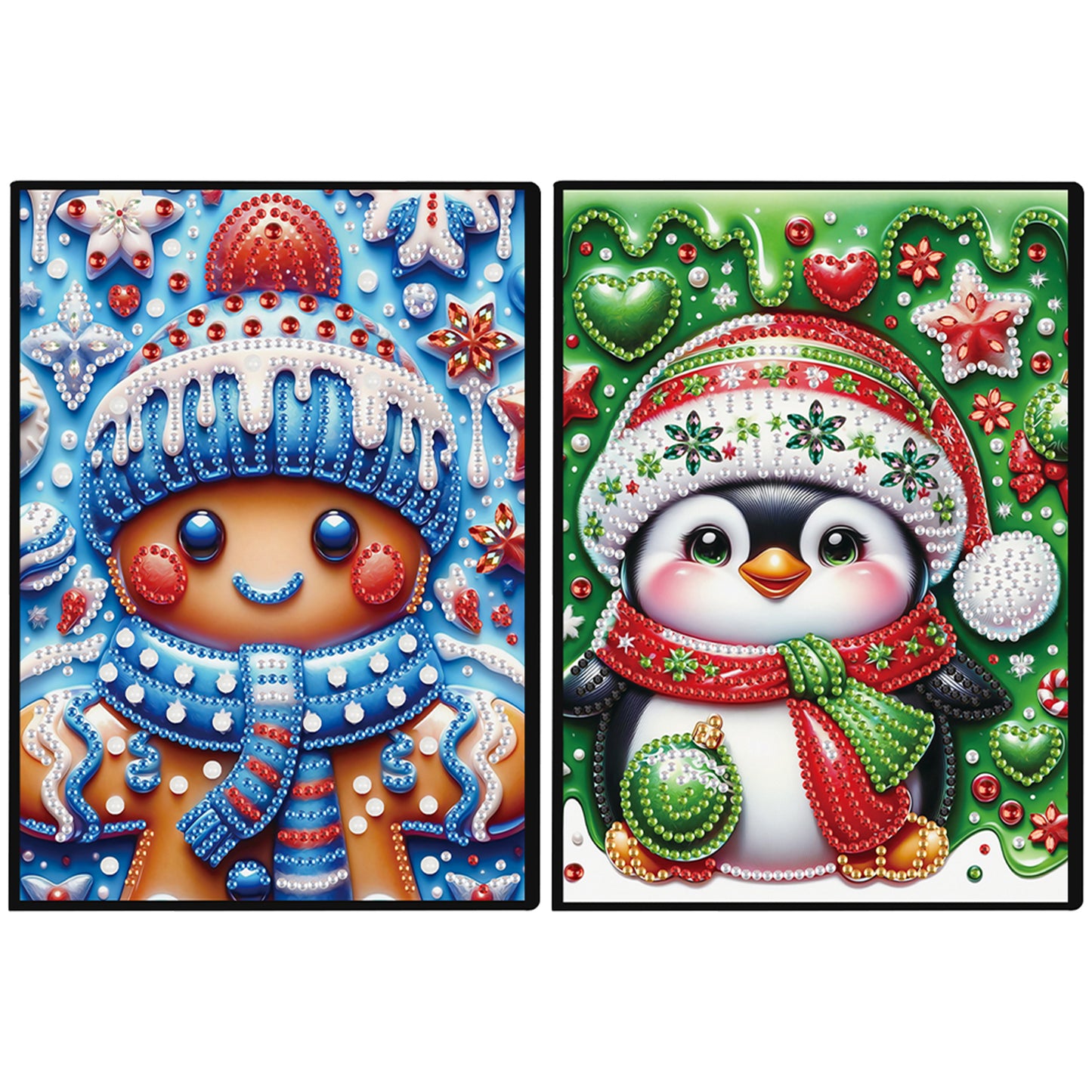2pcs Christmas Partial DIY 50 Pages A5 Diamond Painting Notebook for Study Home