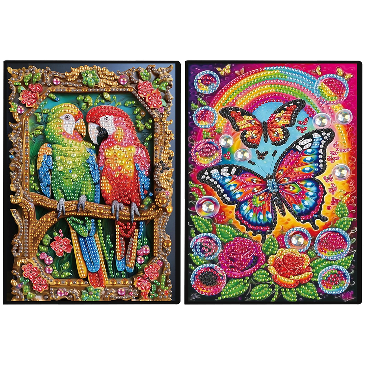 2pcs Bird Partial DIY 50 Pages A5 Diamond Painting Notebook for Study Drawing