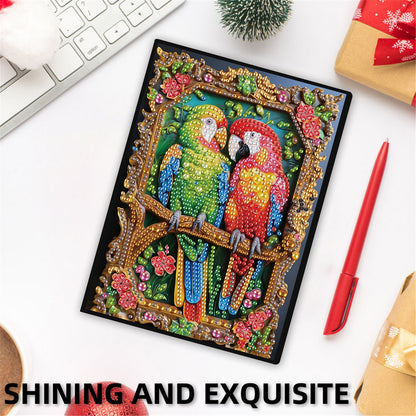 2pcs Bird Partial DIY 50 Pages A5 Diamond Painting Notebook for Study Drawing