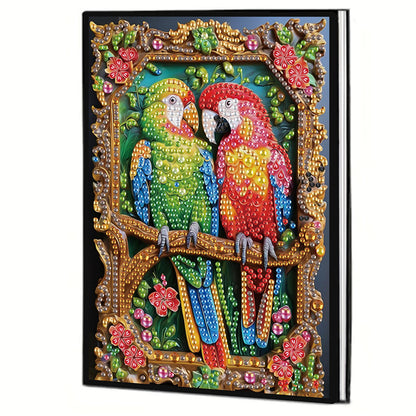 2pcs Bird Partial DIY 50 Pages A5 Diamond Painting Notebook for Study Drawing