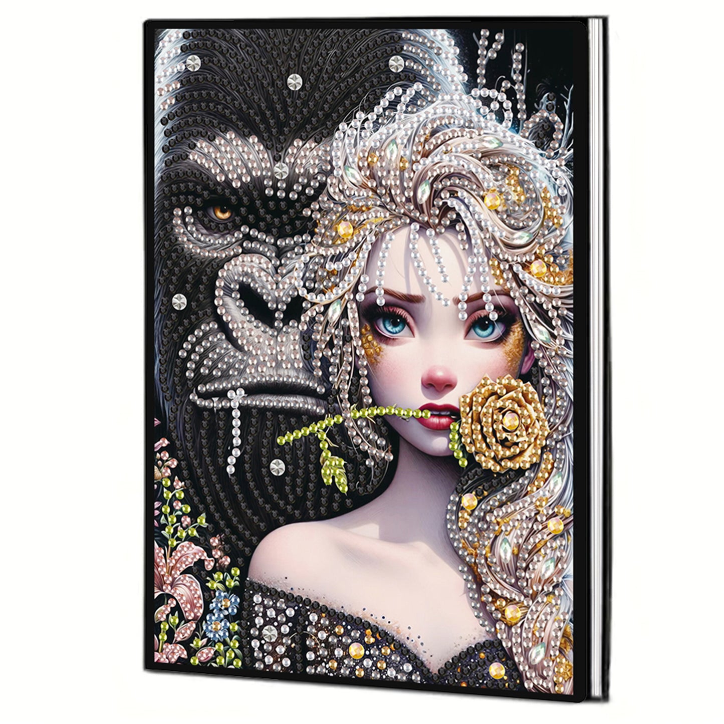 2pcs Girl Partial DIY 50 Pages A5 Diamond Painting Notebook for Study Drawing