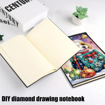 2pcs Xmas Animals Partial DIY 50 Pages A5 Diamond Painting Notebook for Study