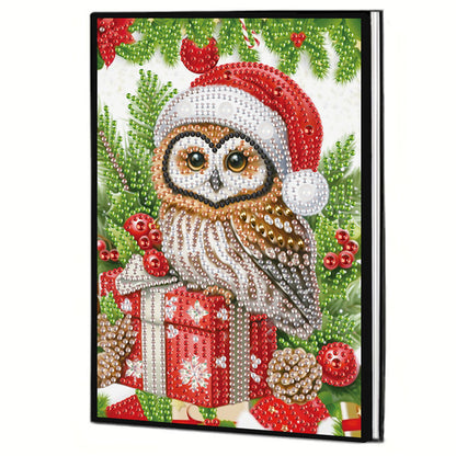 2pcs Xmas Animals Partial DIY 50 Pages A5 Diamond Painting Notebook for Study