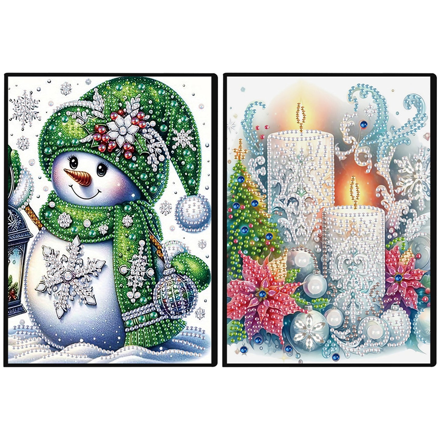 2pcs Snow Season Partial DIY 50 Pages A5 Diamond Painting Notebook for Study