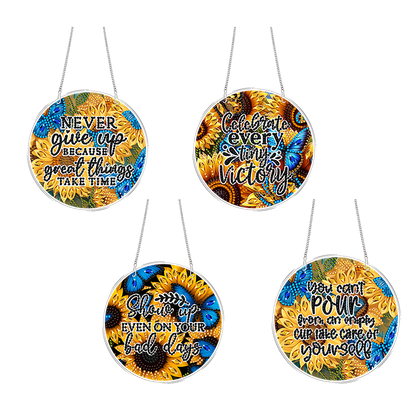 4pcs Butterfly DIY 2D Flat Acrylic Diamond Painting Kits Diamond Art Pendant