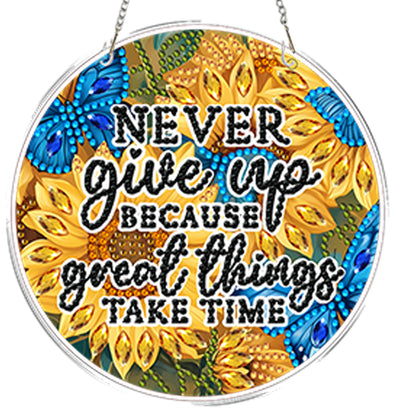 4pcs Butterfly DIY 2D Flat Acrylic Diamond Painting Kits Diamond Art Pendant