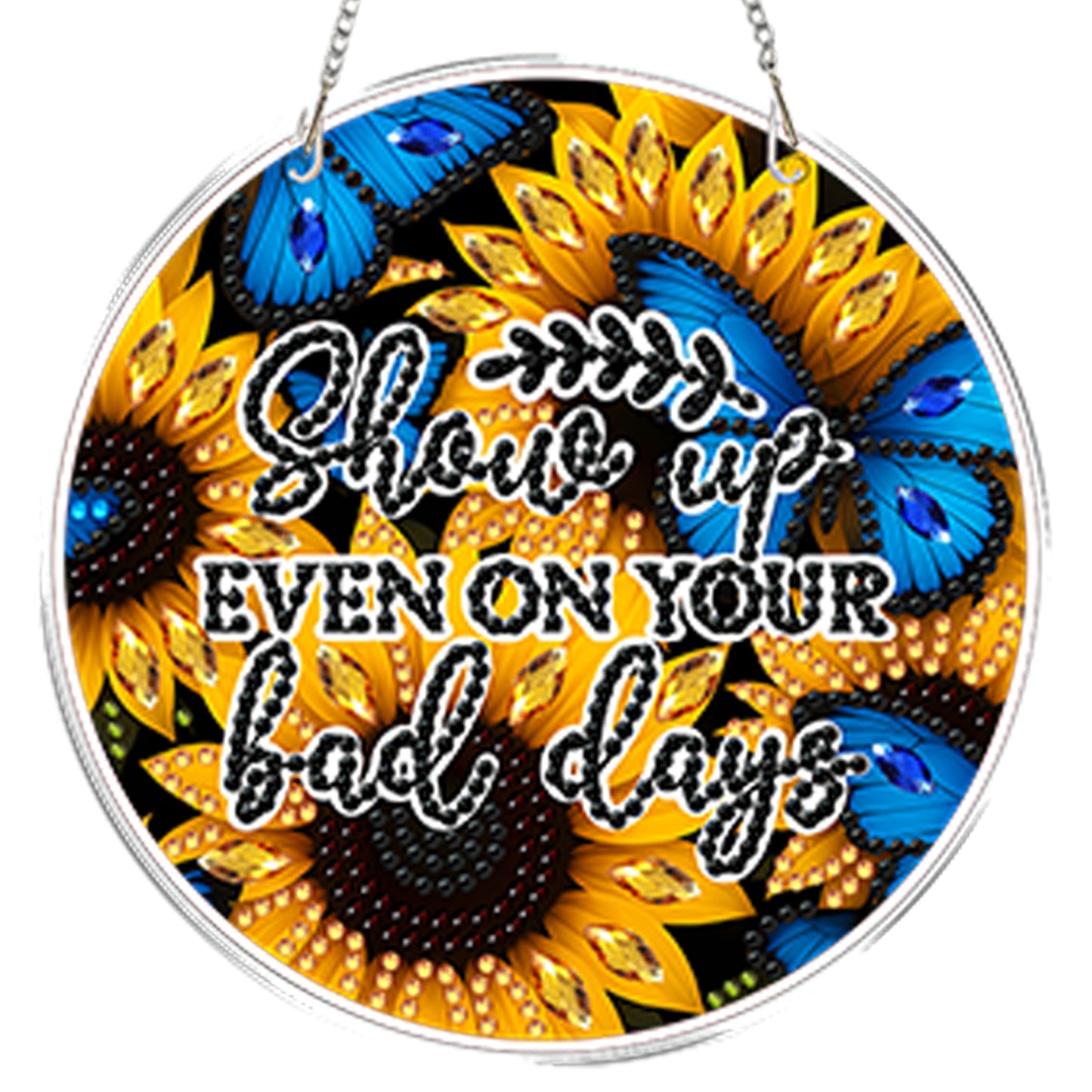 4pcs Butterfly DIY 2D Flat Acrylic Diamond Painting Kits Diamond Art Pendant