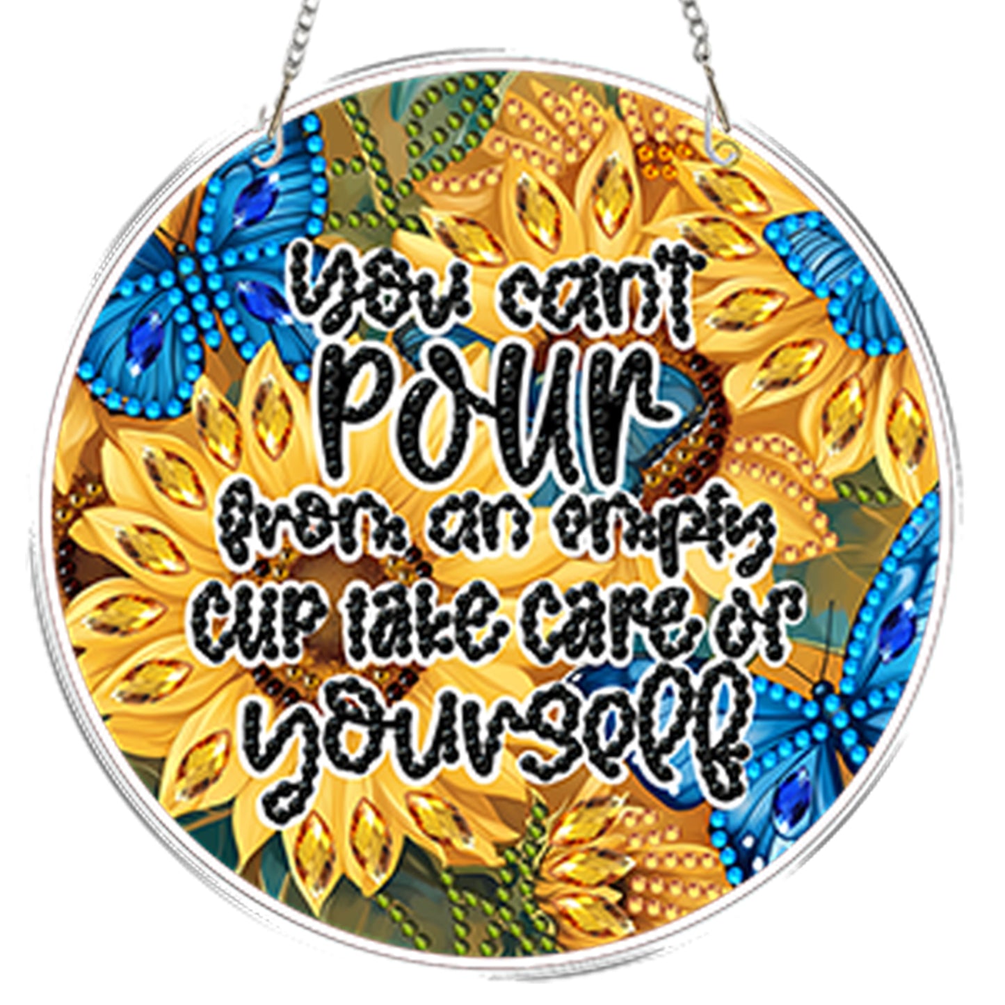 4pcs Butterfly DIY 2D Flat Acrylic Diamond Painting Kits Diamond Art Pendant