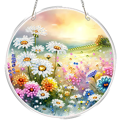 4pcs Outdoor Grass DIY 2D Flat Acrylic Diamond Painting Kits Diamond Art Pendant