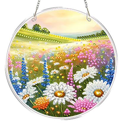 4pcs Outdoor Grass DIY 2D Flat Acrylic Diamond Painting Kits Diamond Art Pendant