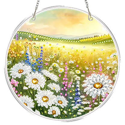 4pcs Outdoor Grass DIY 2D Flat Acrylic Diamond Painting Kits Diamond Art Pendant