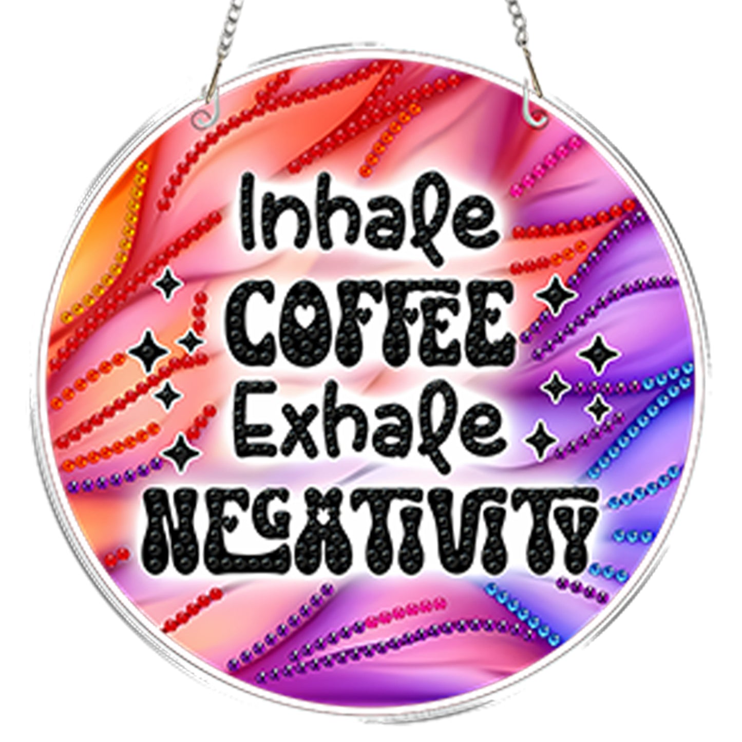 4pcs Neon Text DIY 2D Flat Acrylic Diamond Painting Kits Diamond Art Pendant