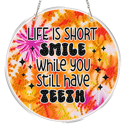 4pcs Neon Text DIY 2D Flat Acrylic Diamond Painting Kits Diamond Art Pendant