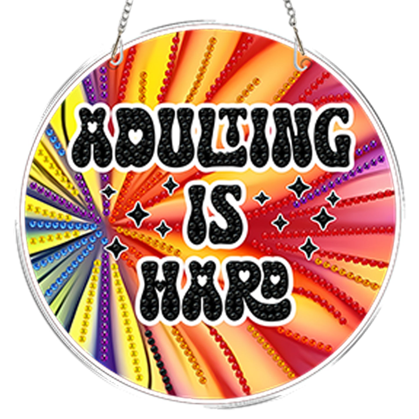 4pcs Neon Text DIY 2D Flat Acrylic Diamond Painting Kits Diamond Art Pendant