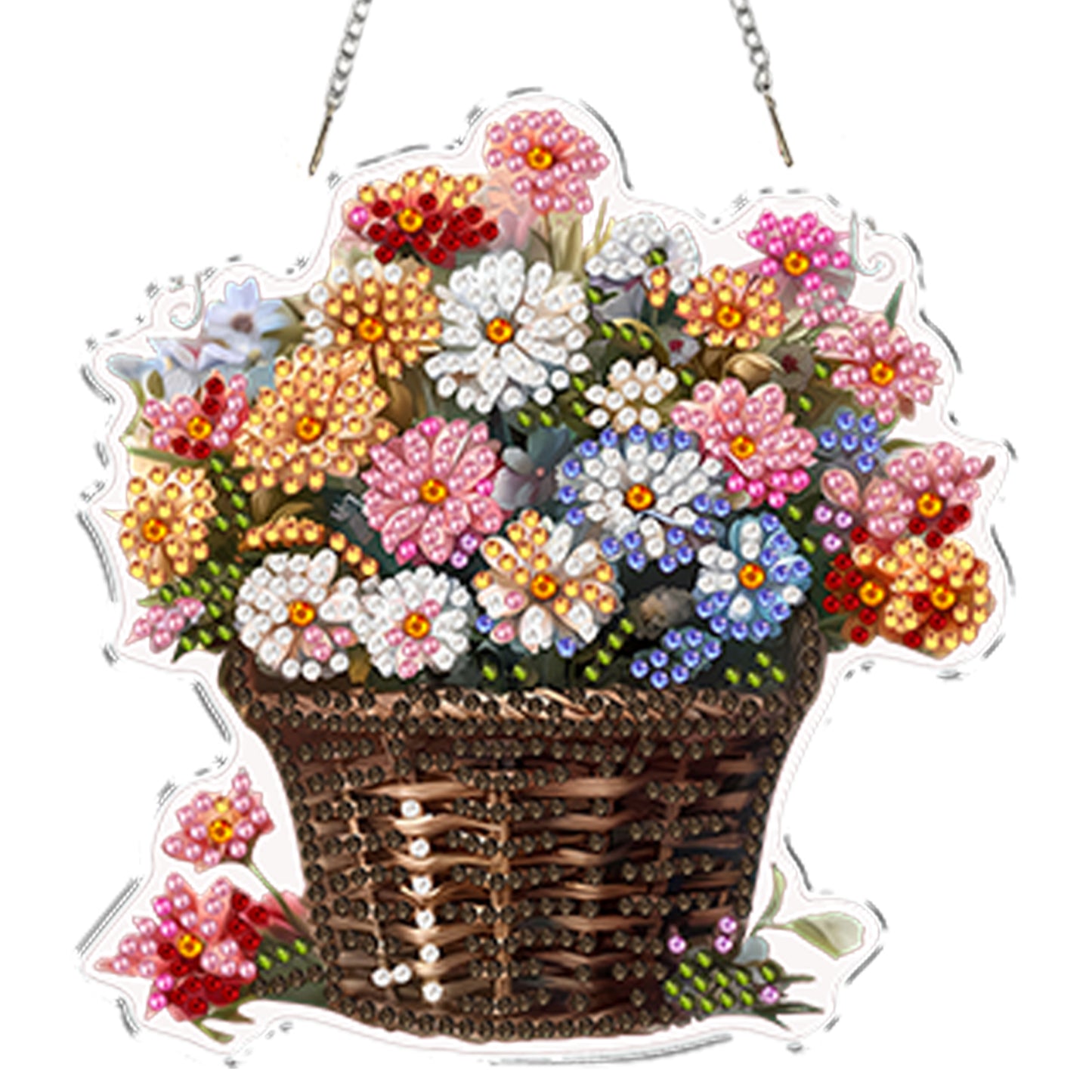 4pcs Vase 2 DIY 2D Flat Acrylic Diamond Painting Kits Diamond Art Pendant