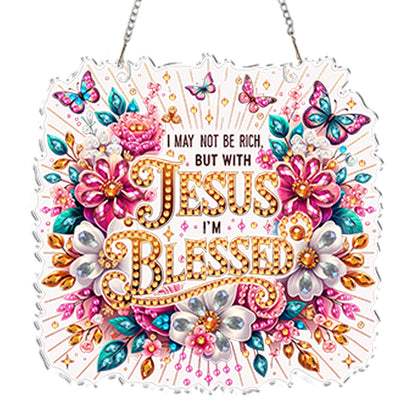 4Pcs Butterfly Flowers 2D Flat DIY Special Shape Diamond Art Hanging Pendant Kit