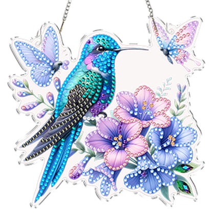 4Pcs Flower Hummingbird 2D Flat DIY Special Shape Hanging Diamond Art Kits
