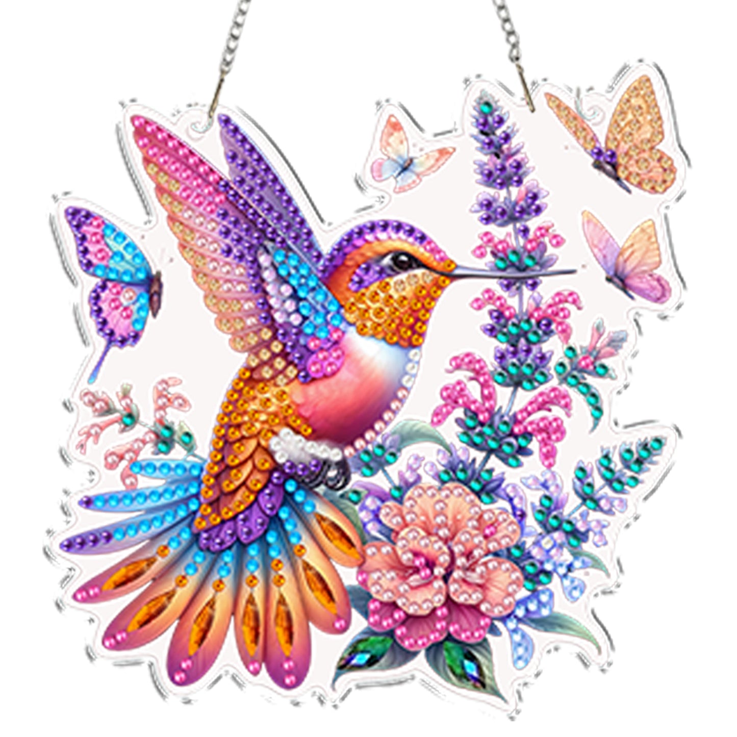 4Pcs Flower Hummingbird 2D Flat DIY Special Shape Hanging Diamond Art Kits