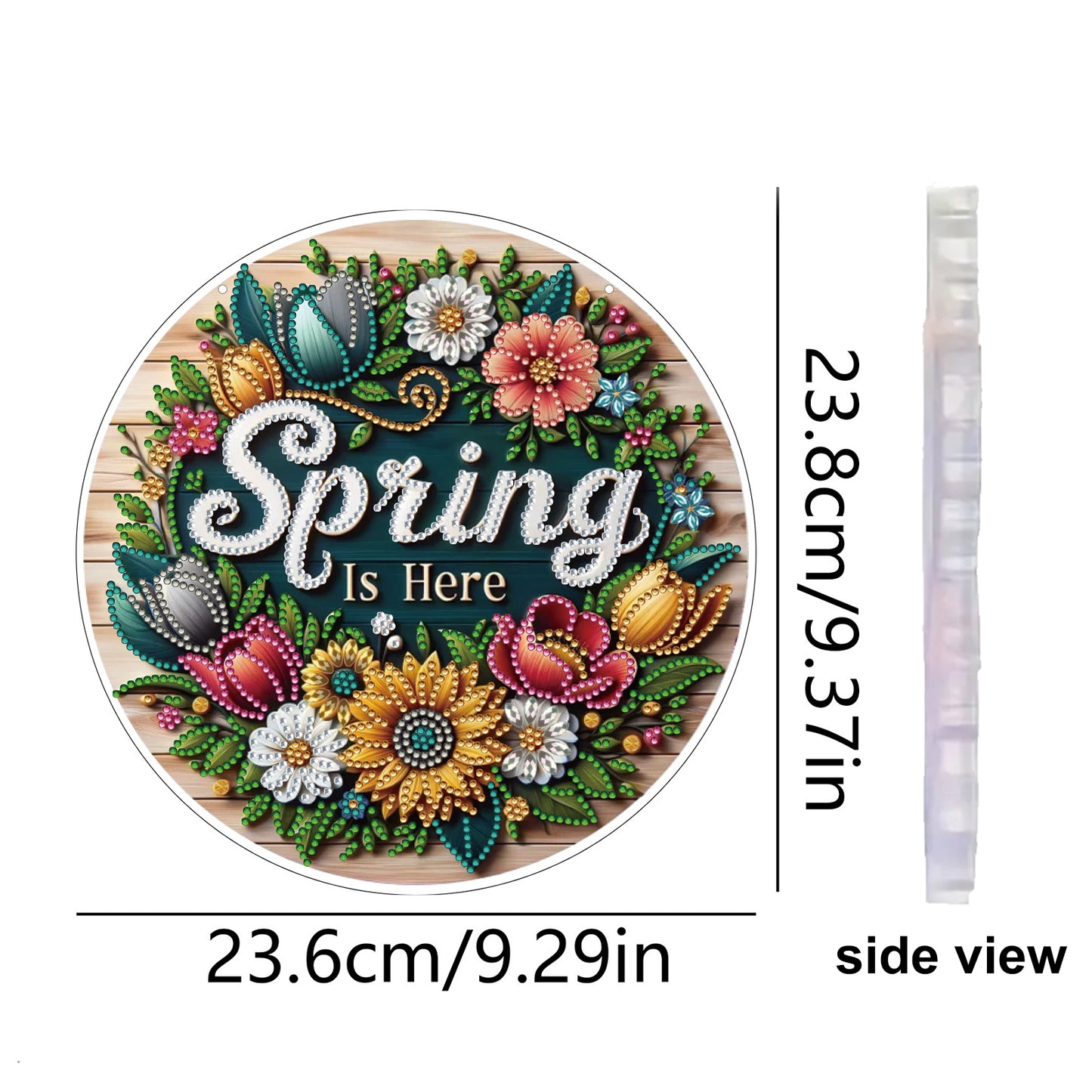 Spring Floral DIY 2D Flat Acrylic Diamond Painting Hanging Pendant Home Decor