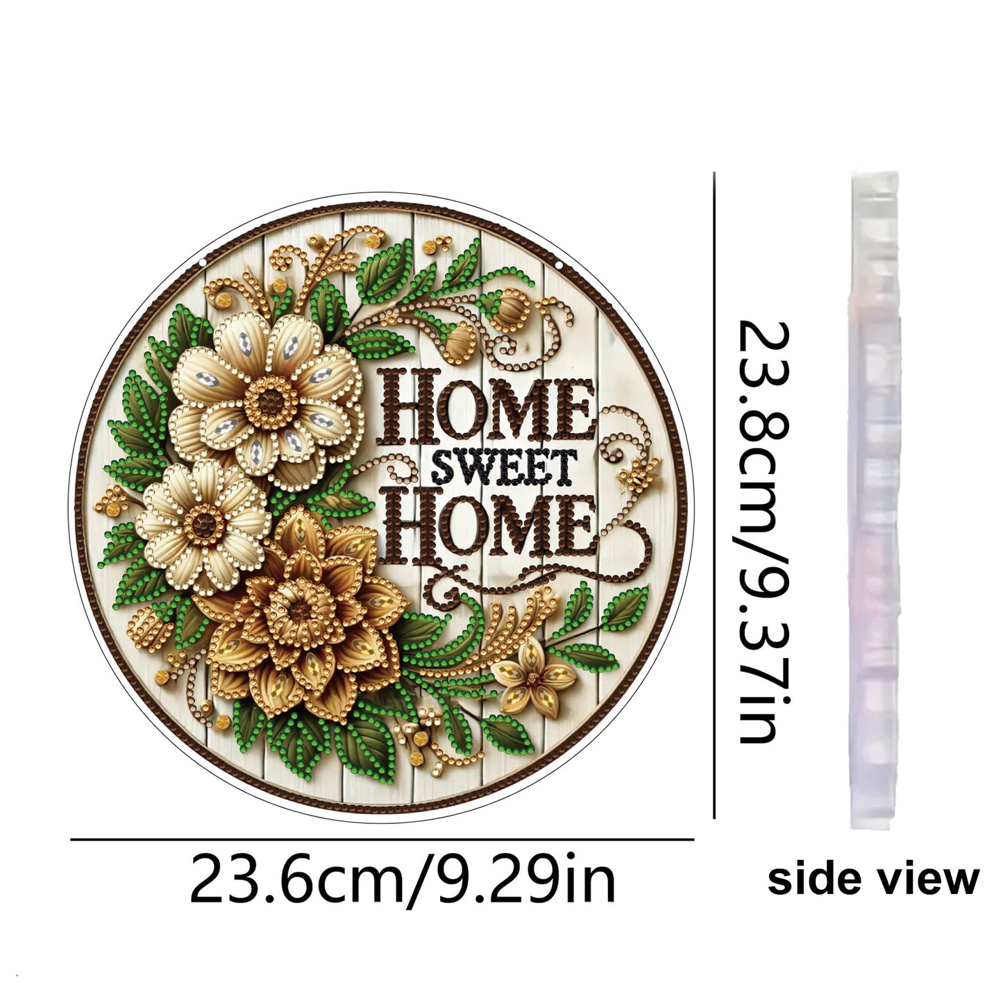 Sunflower Home Sweet DIY 2D Flat Acrylic Home Diamond Painting Hanging Pendant