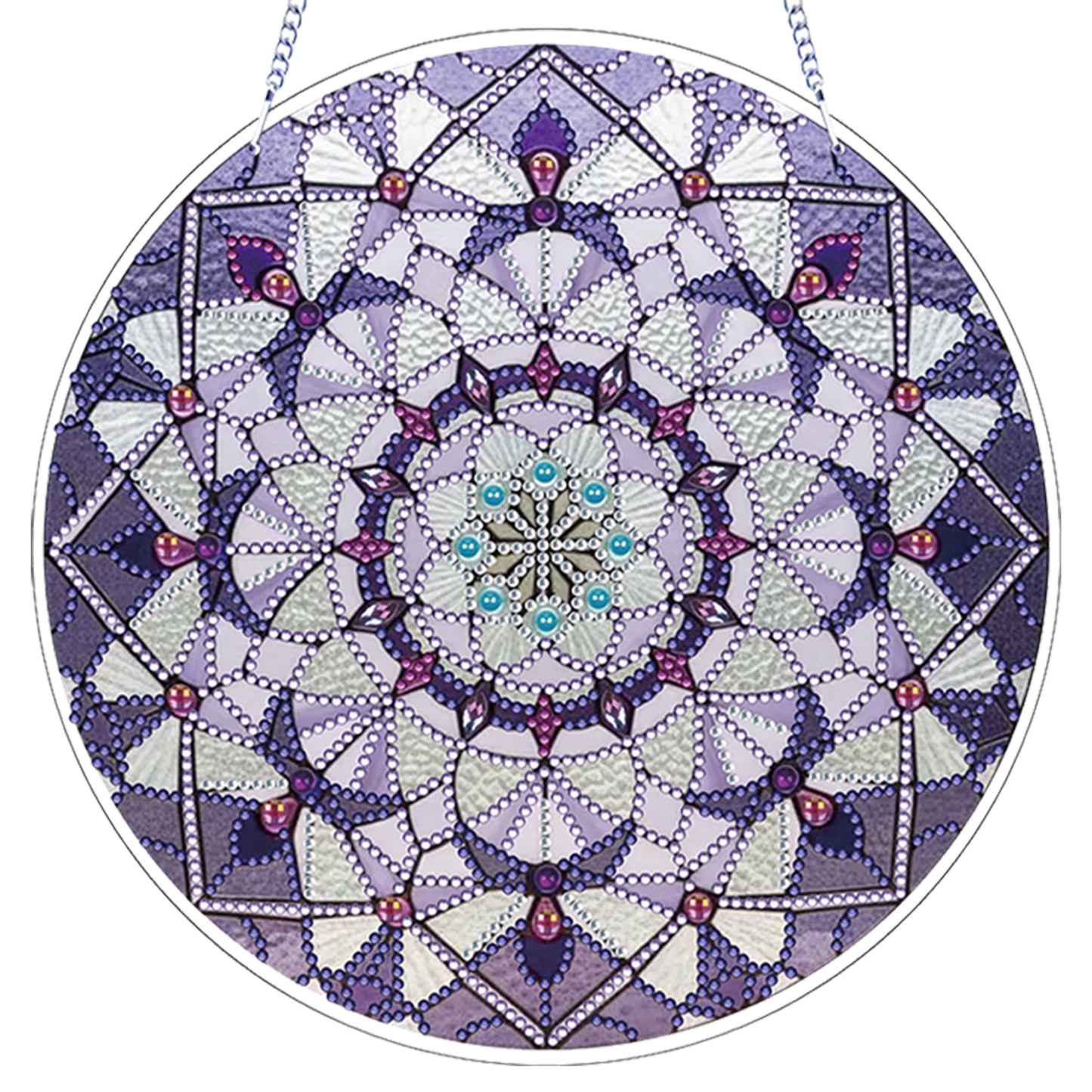 Purple Mandala DIY 2D Flat Acrylic Diamond Painting Hanging Pendant Home Decor