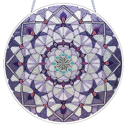 Purple Mandala DIY 2D Flat Acrylic Diamond Painting Hanging Pendant Home Decor