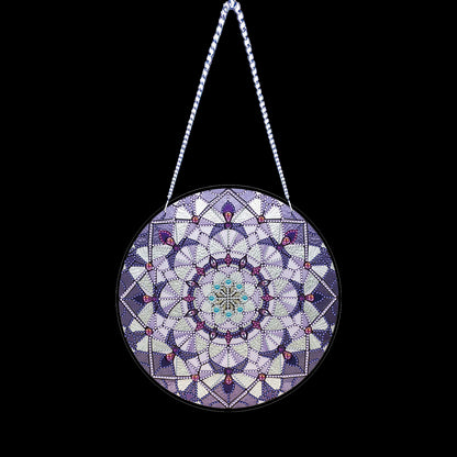 Purple Mandala DIY 2D Flat Acrylic Diamond Painting Hanging Pendant Home Decor