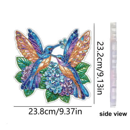 Hummingbird Flower DIY 2D Flat Acrylic Home Diamond Painting Hanging Pendant