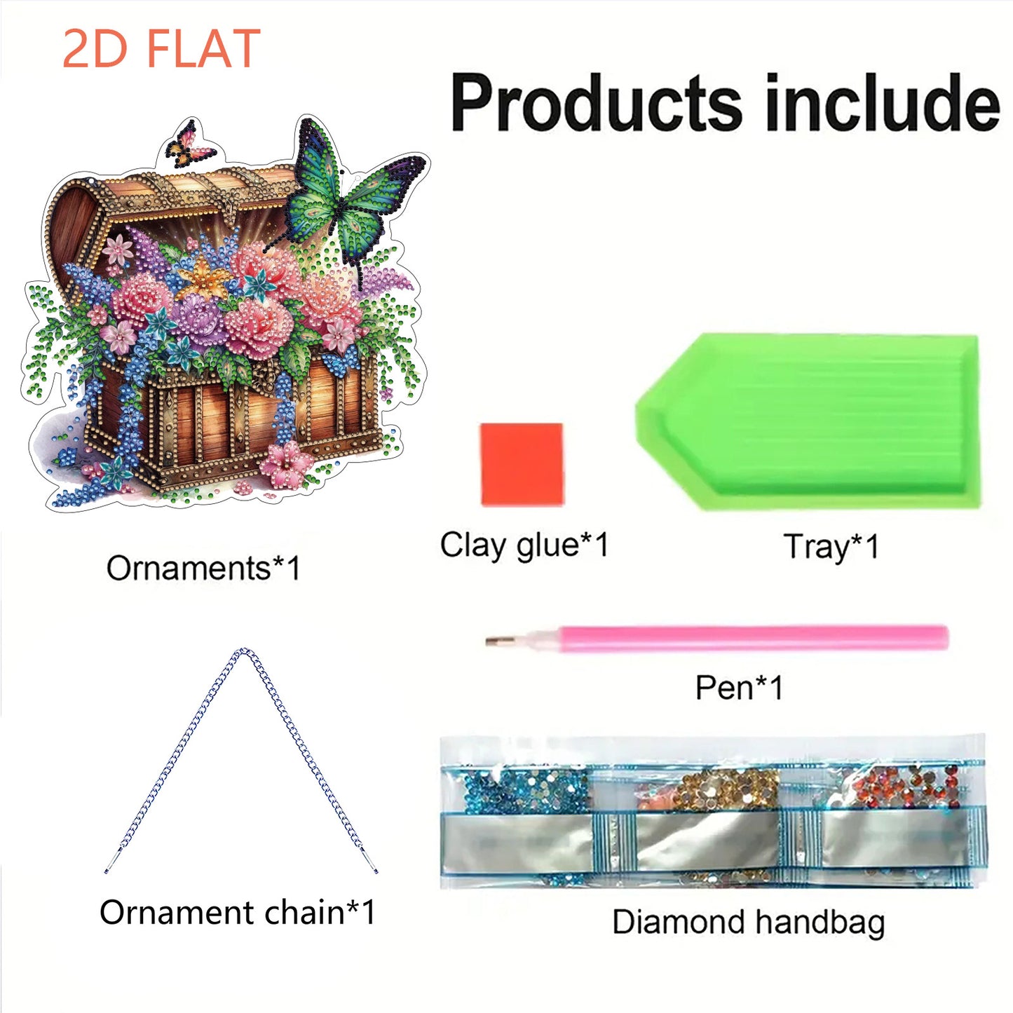 Treasure Bouquet DIY 2D Flat Acrylic Diamond Painting Hanging Pendant Home Decor